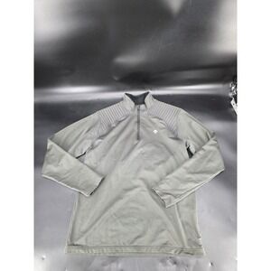 Descente Piccard 1/4 Zip Sweater Ribbed Shoulders Gray Men's Size Large Gray